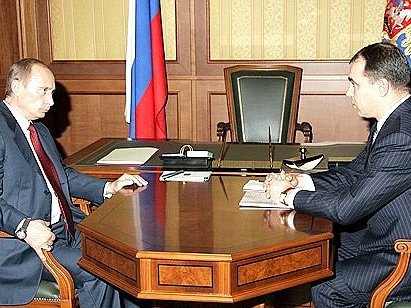 Рабочая встреча Путина В.В. с губернатором Иркутской области Александром Тишаниным